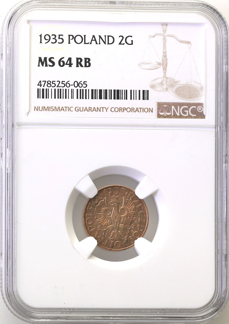 II RP. 2 grosze 1935 NGC MS64 RB